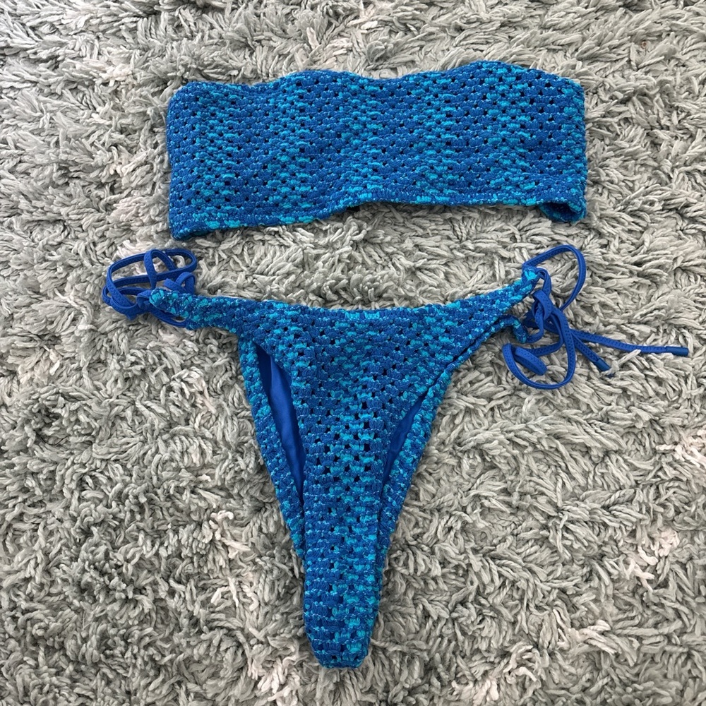 Triangl Swimwear Turquoise Crochet Bikini